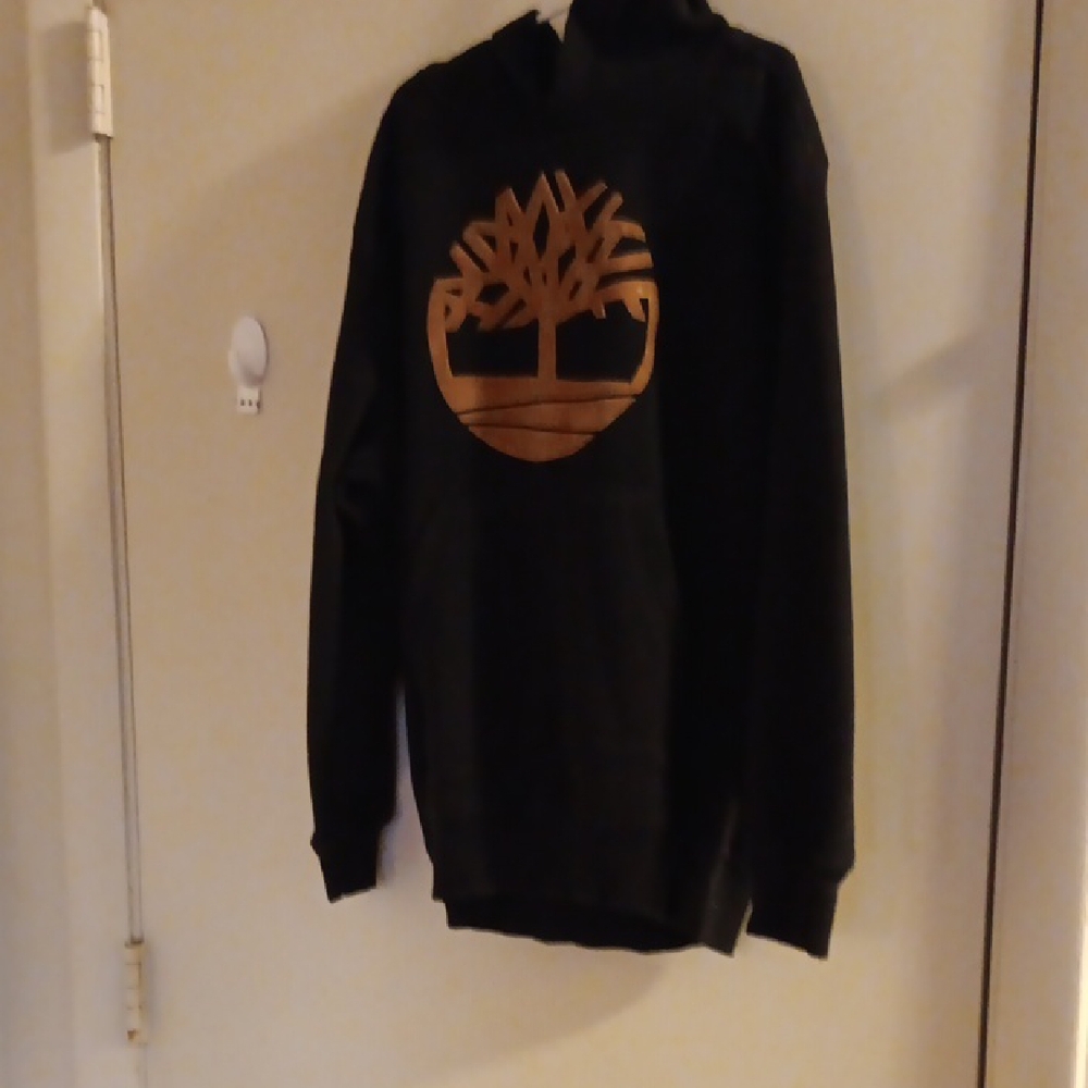 Timberland Black Hoodie with Gold Emblem